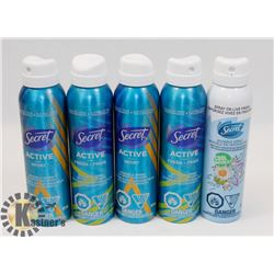 BAG OF SECRET SPRAY ANTIPERSPIRANT