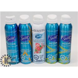 BAG OF SECRET SPRAY ANTIPERSPIRANT