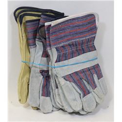 5 PAIRS LEATHER WORK GLOVES