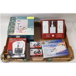 FLAT OF ASSORTED CHRISTMAS DECORATIONS, REMINGTON