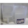 Image 1 : LOT OF TWO 104OZ/3L PLASTIC MEASURING SCOOP