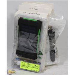 4 NEW SOLAR CHARGER BANKS ONE ORANGE, BLUE,