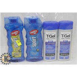 BAG OF SHAMPOO, HAIR GEL, AND MORE