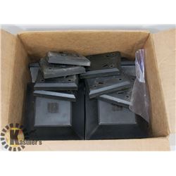 BOX OF 6 FENCE POST SOLAR LIGHTS W/ HARDWARE.
