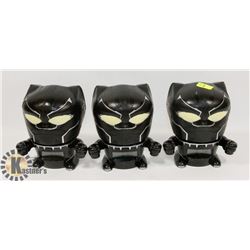 LOT OF 3 MARVEL BLACK PANTHER ALARM CLOCKS