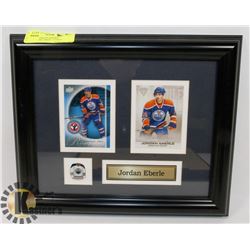 FRAMED JORDAN EBERLE COLLECTOR CARDS -12"X10".