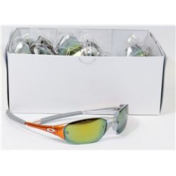 CASE OF GREY/ ORANGE OAKLEY STYLE SUNGLASSES