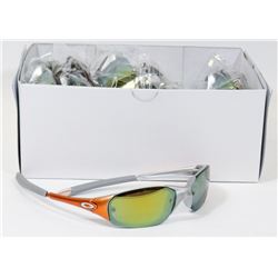 CASE OF GREY/ ORANGE OAKLEY STYLE SUNGLASSES