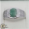 Image 1 : SILVER EMERALD CUBIC ZIRCONIA MEN'S RING