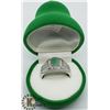 Image 3 : SILVER EMERALD CUBIC ZIRCONIA MEN'S RING