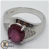 Image 3 : SILVER RUBY CUBIC ZIRCONIA MEN'S RING