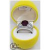 Image 3 : SILVER RUBY CUBIC ZIRCONIA RING