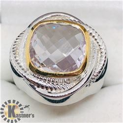 BRASS PINK AMETHYST MEN'S RING