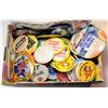 Image 1 : 2)  BOX FULL OF ASSORTED BADGES