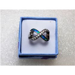 7)  SILVER TONE, WHITE RHINESTONE AND