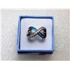 Image 1 : 7)  SILVER TONE, WHITE RHINESTONE AND