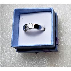 10)  WHITE CZ FLOATING SOLITAIRE RING