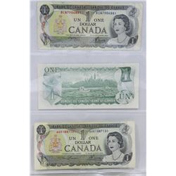 LOT OF 3- 1973 $1 BANK NOTES