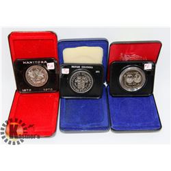 LOT OF 3 CANADA $1 COINS 1974, 1971, 1970