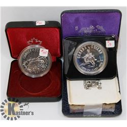 LOT OF 2 CANADA $1 COINS 1980, 1975