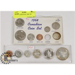 LOT OF 2 COINS SETS, 1968, 1967