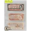 Image 1 : LOT OF 3 CANADA $2 BILLS 1954. 1974, 1986