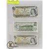 Image 1 : LOT OF 3 CANADA $1 BILLS 1973