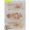 Image 1 : LOT OF 3 CANADA $2 BILLS 1986