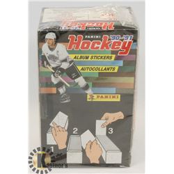 BOX OF PANINI HOCKEY 1990-91 ALBUM STICKERS.