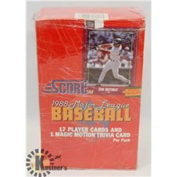 SEALED BOX OF 1988 SCORE MLB CARDS.