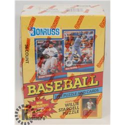 BOX OF 1991 SERIES I DONRUSS MLB CARDS.
