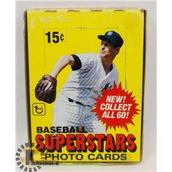 BOX OF TOPPS 1980 BASEBALL SUPER STARS PHOTO