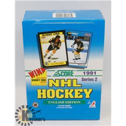 BOX OF SCORE 1991 SERIES 2 NHL SEALED HOCKEY CARD