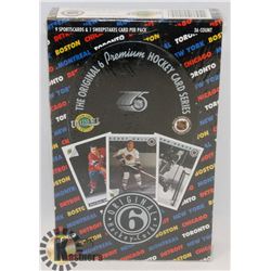 THE ORIGINAL 6 PREMIUM HOCKEY CARD SERIES SEALED.