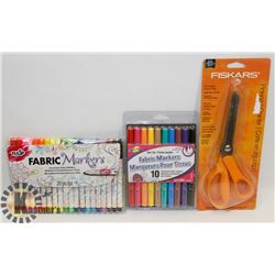 NEW FISKARS PINKING SHEARS &2 PACKS FABRIC