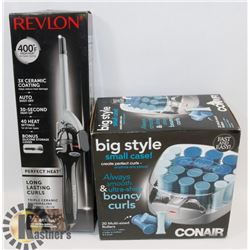 REVLON CURLING IRON & 20 ROLLERS