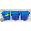 LOT OF THREE BLUE BOWLS