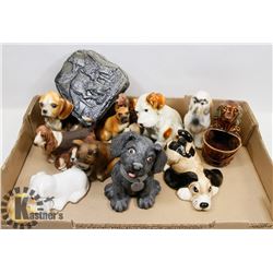 LARGE BOX OF ESTATE DOG FIGURES