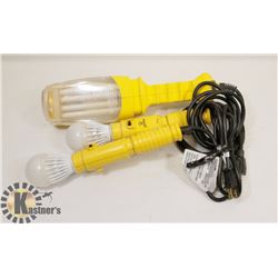 SET OF 3 GLOBE HANDHELD WORK LIGHTS.