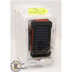 LOT OF 4 NEW SOLAR CHARGER BANKS - WATER RESISTANT