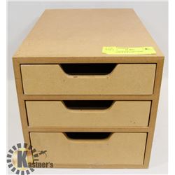 WOOD DESKTOP 3 DRAWER STORAGE, 8 X 8 X 12