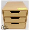 Image 1 : WOOD DESKTOP 3 DRAWER STORAGE, 8 X 8 X 12