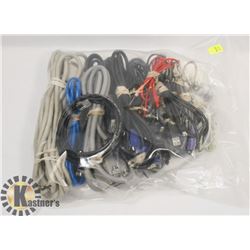 BAG WITH ASSORTED ELECTRONICS AND CABLES