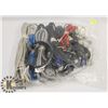 Image 1 : BAG WITH ASSORTED ELECTRONICS AND CABLES