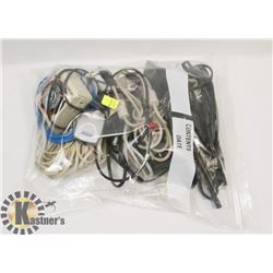 BAG WITH ASSORTED CABLES AND ELECTRONICS