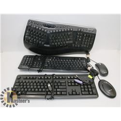 LOT OF THREE KEYBOARDS AND ONE MOUSE