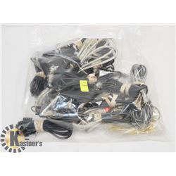 BAG OF ASSORTED CABLES INCLUDING OPTICAL, ETHERNET