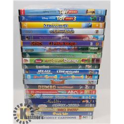 BUNDLE OF CHILDRENS DVDS INCLUDING ALADDIN, DUMBO,