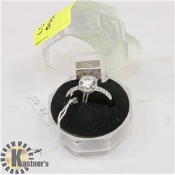#6-CUBIC ZIRCONIA RING .925 STERLING SILVER