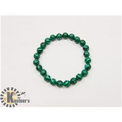 #36-NATURAL MALACHITE BEAD BRACELET